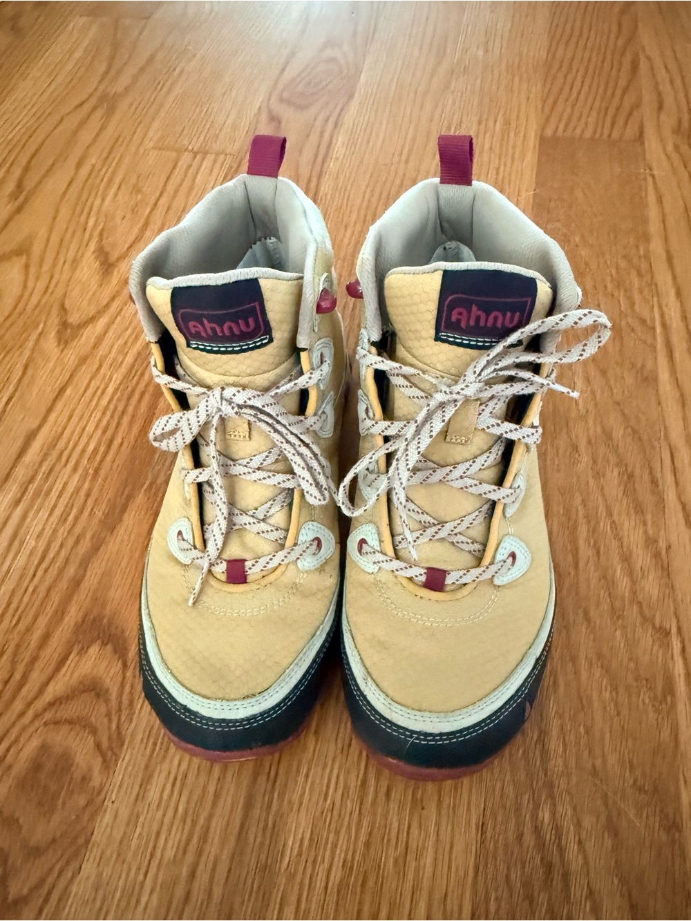 Ahnu Yellow Lace-Up Hiking Boots